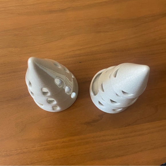 2 Piece Ceramic Tree LED Tea Light Holder Set Beige Threshold Studio Mcgee Xmas - Picture 6 of 11